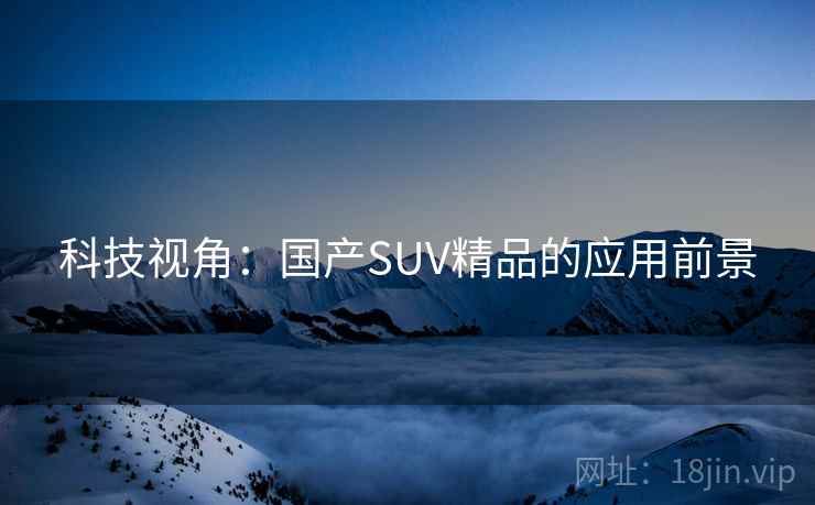 科技视角:国产SUV精品的应用前景 第1张 科技视角:国产SUV精品的应用前景 第1张